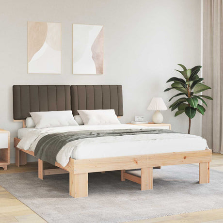 Vidaxl bedframe met gevoerd hoofdgedeelte taupe 150 x 200 cm