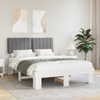 Vidaxl bedframe met gevoerd hoofdgedeelte lichtgrijs 140 x 190 cm