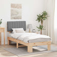 Vidaxl bedframe met gevoerd hoofdgedeelte lichtgrijs 90 x 190 cm