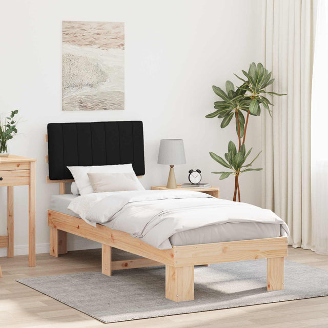 Vidaxl bedframe met gevoerd hoofdgedeelte zwart 75 x 190 cm