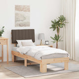 Vidaxl bedframe met gevoerd hoofdgedeelte taupe 75 x 190 cm