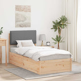 Vidaxl bedframe met gevoerd hoofdgedeelte lichtgrijs 100 x 200 cm