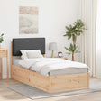 Vidaxl bedframe met gevoerd hoofdgedeelte donkergrijs 75 x 190 cm