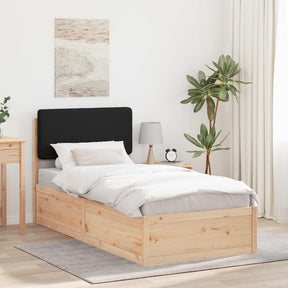 Vidaxl bedframe met gevoerd hoofdgedeelte zwart 80 x 200 cm