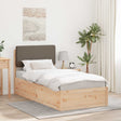 Vidaxl bedframe met gevoerd hoofdgedeelte taupe 80 x 200 cm