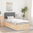 Vidaxl bedframe met gevoerd hoofdgedeelte lichtgrijs 100 x 200 cm