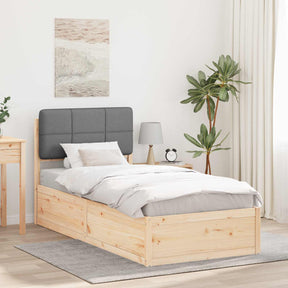 Vidaxl bedframe met gevoerd hoofdgedeelte lichtgrijs 100 x 200 cm