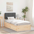 Vidaxl bedframe met gevoerd hoofdgedeelte donkergrijs 90 x 190 cm