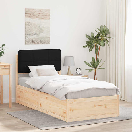 Vidaxl bedframe met gevoerd hoofdgedeelte zwart 90 x 190 cm