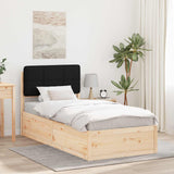 Vidaxl bedframe met gevoerd hoofdgedeelte zwart 75 x 190 cm