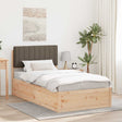 Vidaxl bedframe met gevoerd hoofdgedeelte taupe 100 x 200 cm