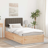 Vidaxl bedframe met gevoerd hoofdgedeelte taupe 100 x 200 cm