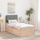Vidaxl bedframe met gevoerd hoofdgedeelte lichtgrijs 80 x 200 cm