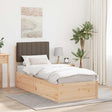 Vidaxl bedframe met gevoerd hoofdgedeelte taupe 80 x 200 cm