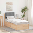 Vidaxl bedframe met gevoerd hoofdgedeelte lichtgrijs 75 x 190 cm