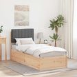 Vidaxl bedframe met gevoerd hoofdgedeelte donkergrijs 75 x 190 cm