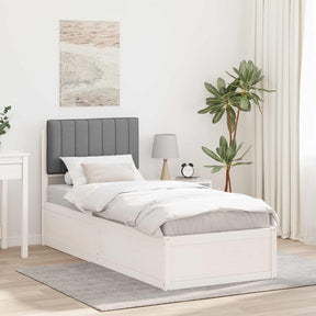 Vidaxl bedframe met gevoerd hoofdgedeelte lichtgrijs 75 x 190 cm
