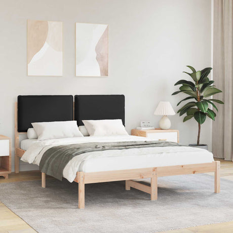 Vidaxl bedframe met gevoerd hoofdgedeelte zwart 120 x 200 cm