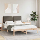 Vidaxl bedframe met gevoerd hoofdgedeelte taupe 140 x 190 cm
