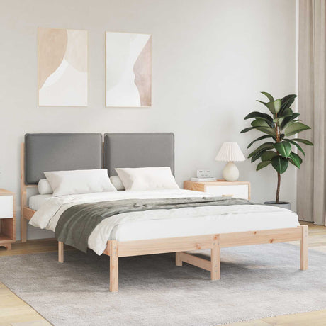 Vidaxl bedframe met gevoerd hoofdgedeelte lichtgrijs 120 x 190 cm