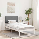 Vidaxl bedframe met gevoerd hoofdgedeelte lichtgrijs 90 x 200 cm