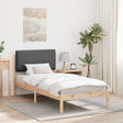 Vidaxl bedframe met gevoerd hoofdgedeelte donkergrijs 80 x 200 cm