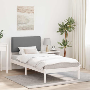 Vidaxl bedframe met gevoerd hoofdgedeelte lichtgrijs 75 x 190 cm
