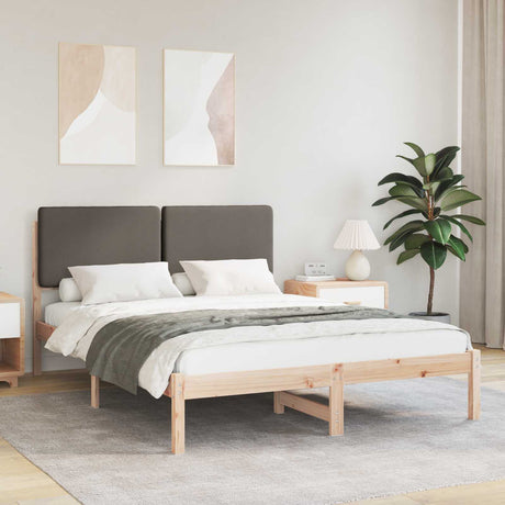 Vidaxl bedframe met gevoerd hoofdgedeelte taupe 140 x 190 cm