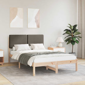 Vidaxl bedframe met gevoerd hoofdgedeelte taupe 120 x 190 cm