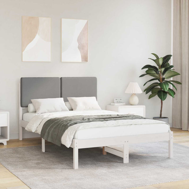 Vidaxl bedframe met gevoerd hoofdgedeelte lichtgrijs 120 x 190 cm
