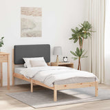 Vidaxl bedframe met gevoerd hoofdgedeelte donkergrijs 90 x 200 cm
