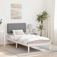 Vidaxl bedframe met gevoerd hoofdgedeelte lichtgrijs 80 x 200 cm
