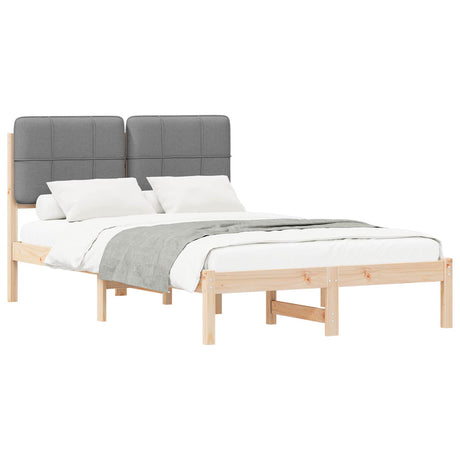 Vidaxl bedframe met gevoerd hoofdgedeelte lichtgrijs 120 x 200 cm