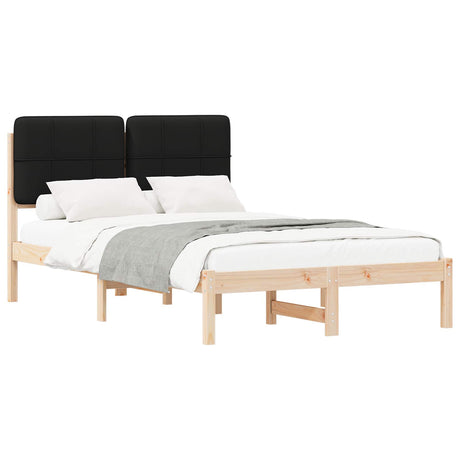 Vidaxl bedframe met gevoerd hoofdgedeelte zwart 120 x 200 cm
