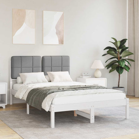 Vidaxl bedframe met gevoerd hoofdgedeelte lichtgrijs 120 x 200 cm