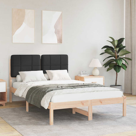 Vidaxl bedframe met gevoerd hoofdgedeelte zwart 120 x 190 cm
