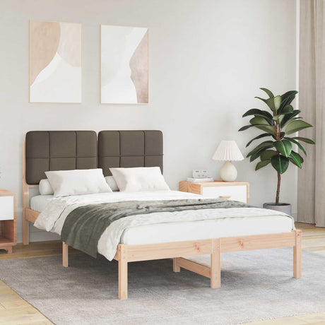 Vidaxl bedframe met gevoerd hoofdgedeelte taupe 120 x 190 cm