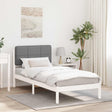 Vidaxl bedframe met gevoerd hoofdgedeelte lichtgrijs 100 x 200 cm