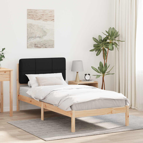Vidaxl bedframe met gevoerd hoofdgedeelte zwart 90 x 200 cm