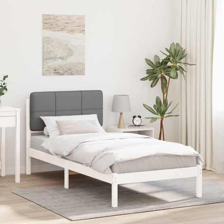 Vidaxl bedframe met gevoerd hoofdgedeelte lichtgrijs 80 x 200 cm