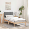 Vidaxl bedframe met gevoerd hoofdgedeelte lichtgrijs 90 x 190 cm