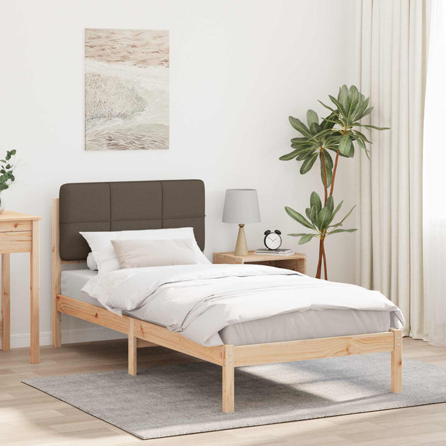 Vidaxl bedframe met gevoerd hoofdgedeelte taupe 75 x 190 cm