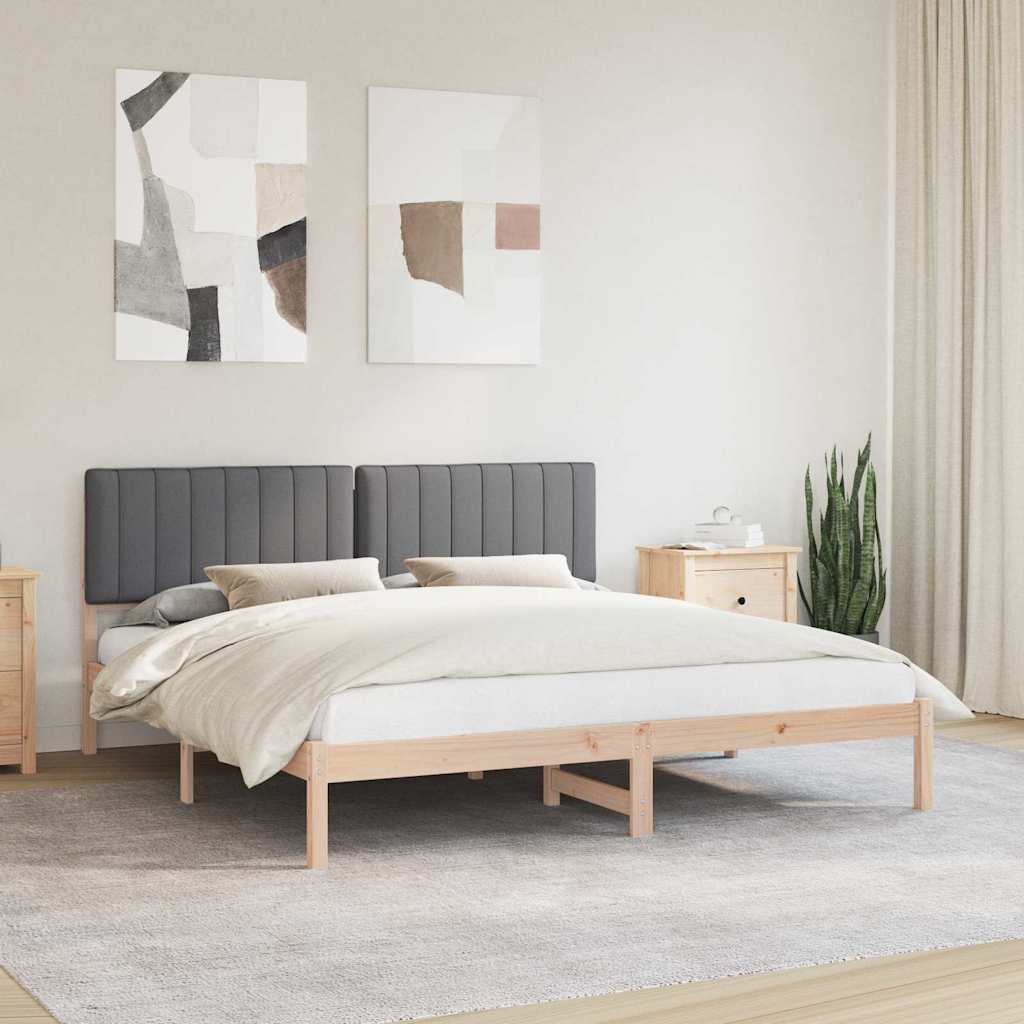 Vidaxl bedframe met gevoerd hoofdgedeelte donkergrijs 180 x 200 cm