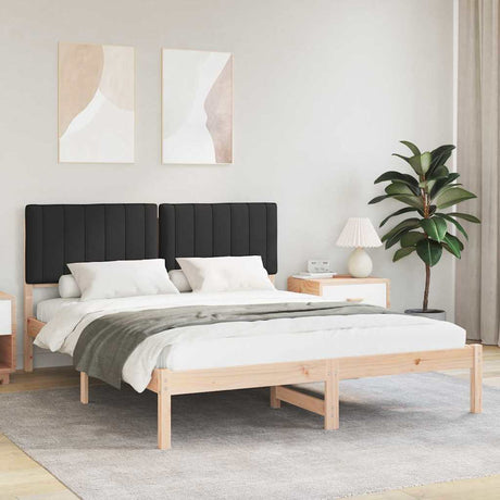 Vidaxl bedframe met gevoerd hoofdgedeelte zwart 160 x 200 cm