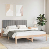 Vidaxl bedframe met gevoerd hoofdgedeelte lichtgrijs 150 x 200 cm