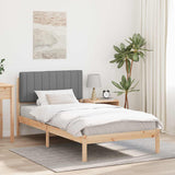 Vidaxl bedframe met gevoerd hoofdgedeelte natuurlijk en lichtgrijs