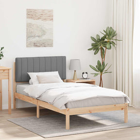 Vidaxl bedframe met gevoerd hoofdgedeelte natuurlijk en lichtgrijs