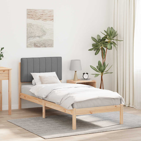 Vidaxl bedframe met gevoerd hoofdgedeelte lichtgrijs 80 x 200 cm