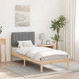 Vidaxl bedframe met gevoerd hoofdgedeelte lichtgrijs 75 x 190 cm