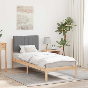 Vidaxl bedframe met gevoerd hoofdgedeelte lichtgrijs 75 x 190 cm